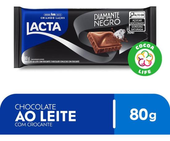 Chocolate Lacta Ao Leite Diamante Negro 80g