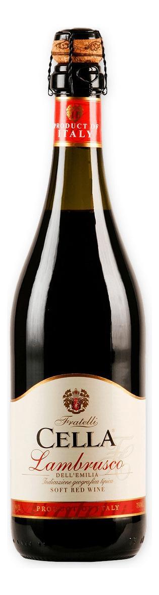 Vinho Italiano Tinto Suave Frisante Lambrusco Cella 750ml