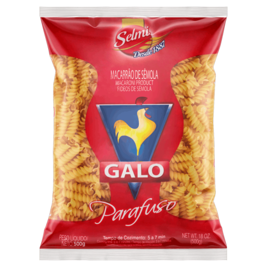 macarrao de semola parafuso galo 500g