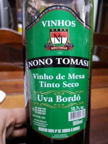 vinho de mesa tinto seco nono tomasi 900ml